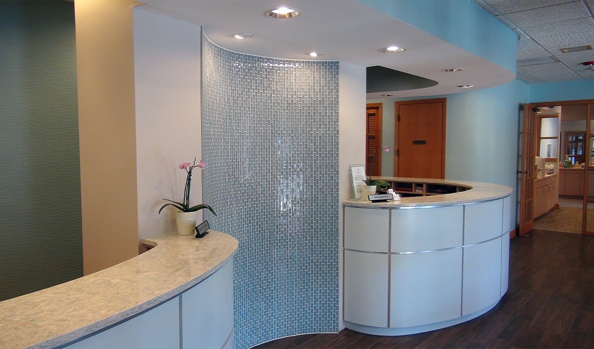 Pediatric dental office reception desk