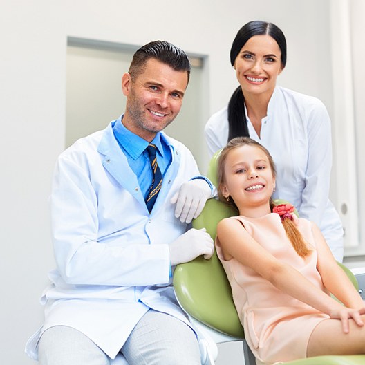 Mother and daughter at dentist in Palm Harbor