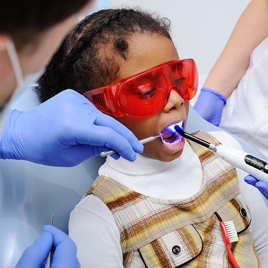 Girl receiving dental sealants in Palm Harbor